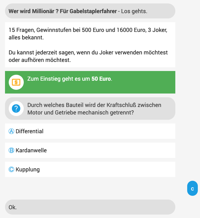 Screenshot Prüfungstraining Gabelstapler fahren