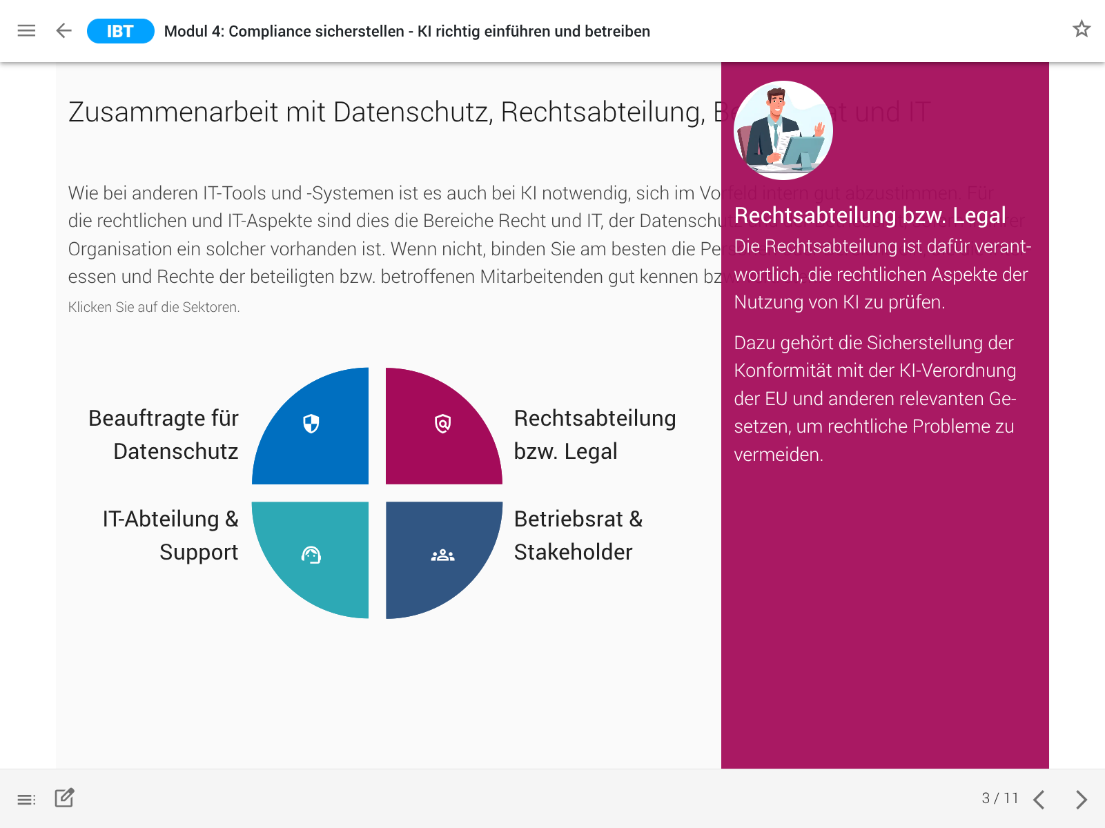 Screenshot IBT SERVER E-Learning LMS LXP Talentmanagement von time4you