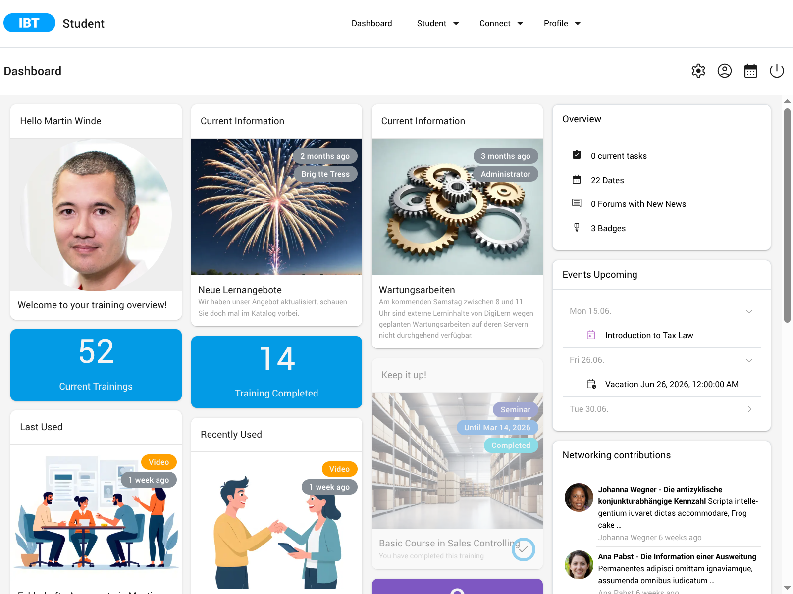 Screenshot IBT SERVER Dashboard E-Learning Talent Management English Version