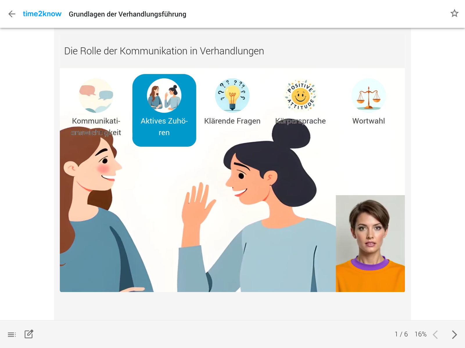 Screenshot time2know Online-Kurs von time4you