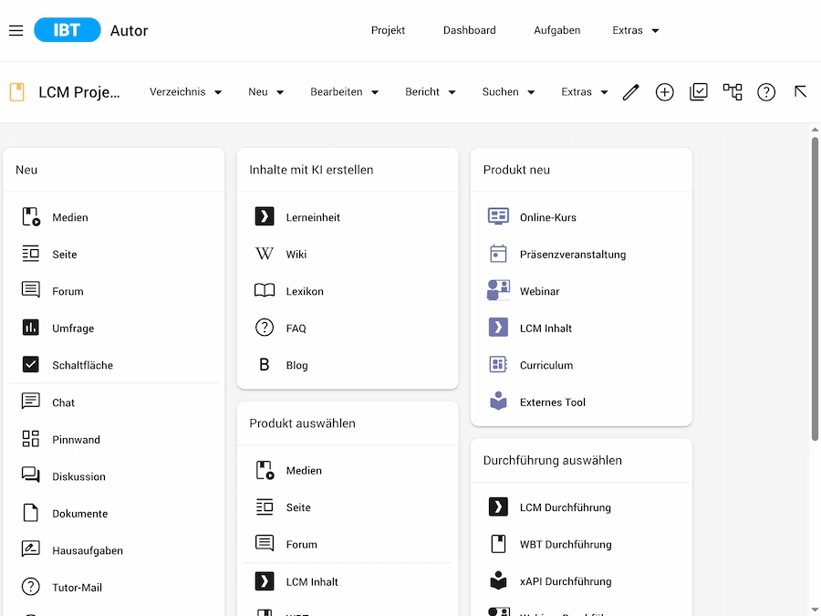 Screenshot IBT SERVER Autorentool mit KI für E-Learning von time4you