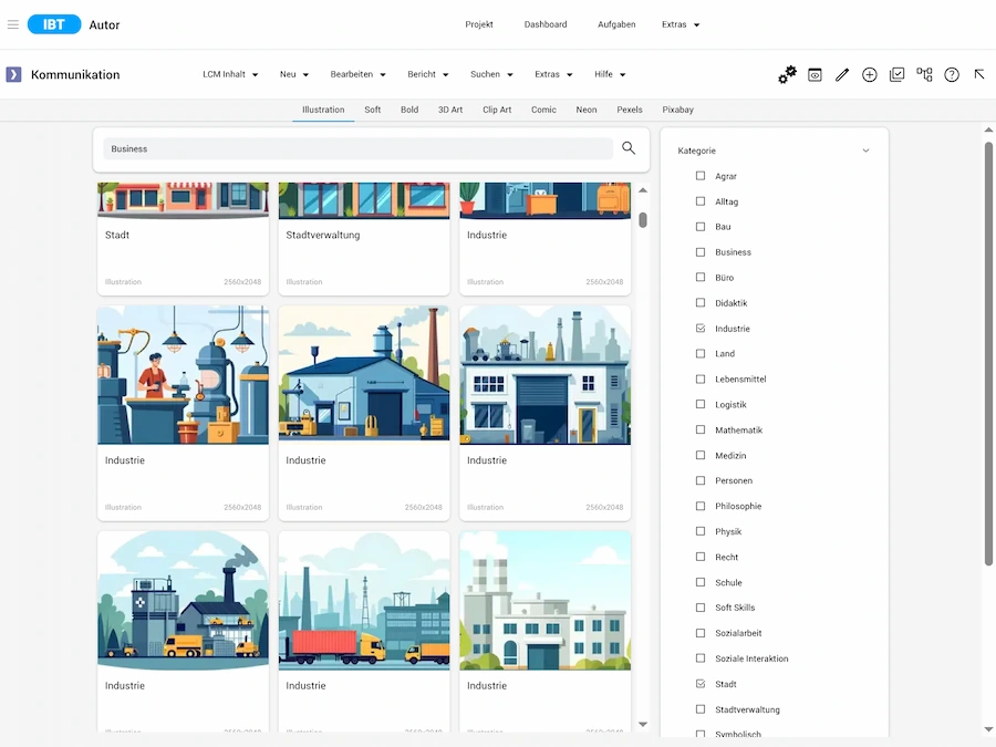Screenshot IBT SERVER Autorentool mit KI für E-Learning von time4you