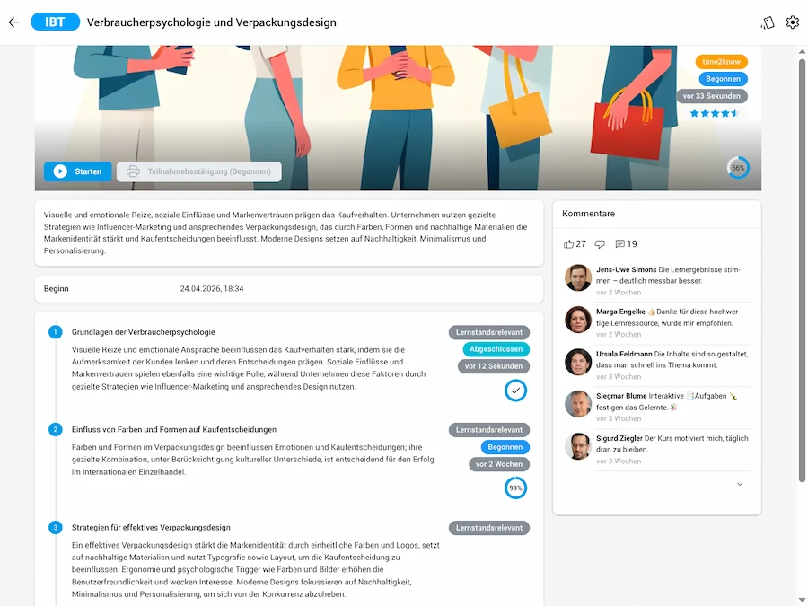 Screenshot IBT SERVER LMS LXP Talentmanagement von time4you